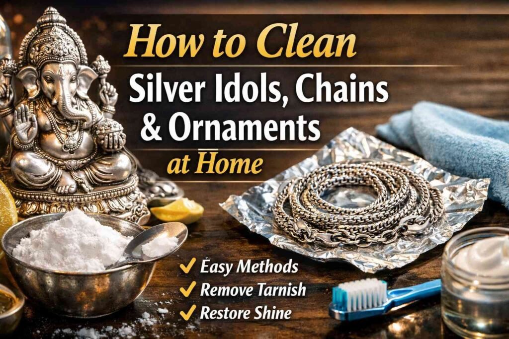 How to Clean Silver Idols, Chains, and Ornaments at Home